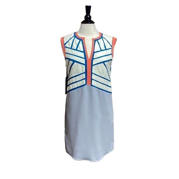 Bagatelle Collection Grey & Blue Sleeveless Dress Size Small NWT - Picture 1 of 6